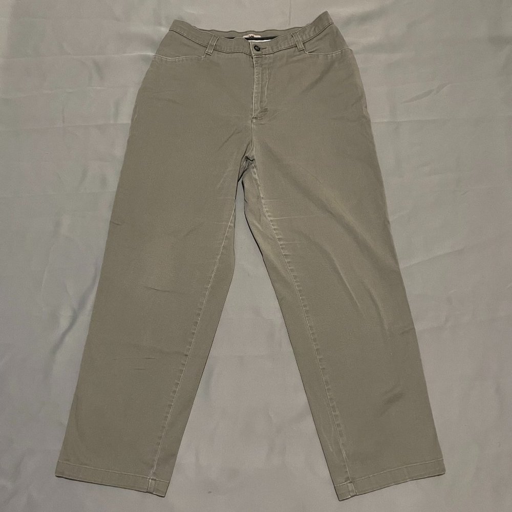 Lee Pants Women's 14 L Brown Chino Khaki Light Wash Relaxed Fit Straight Leg